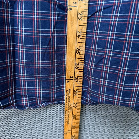 Gap Mens Size Small Navy & Red Plaid Button-Front Shirt Standard Fit Casual - Picture 6 of 8